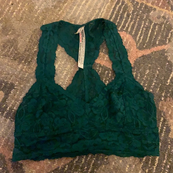 Free People Other - FP dark green lace bralette